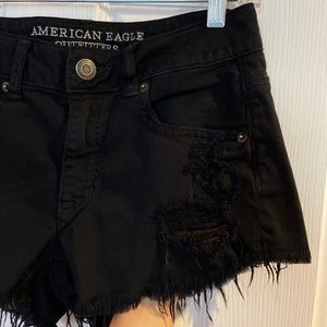 Black high rise shorts